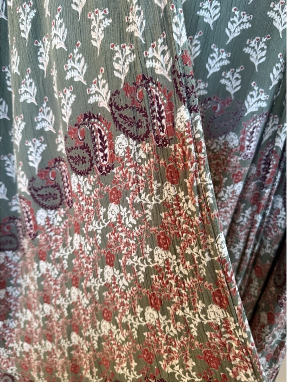 Angie Green Long Boho Duster Sz.M - Picture 5 of 6